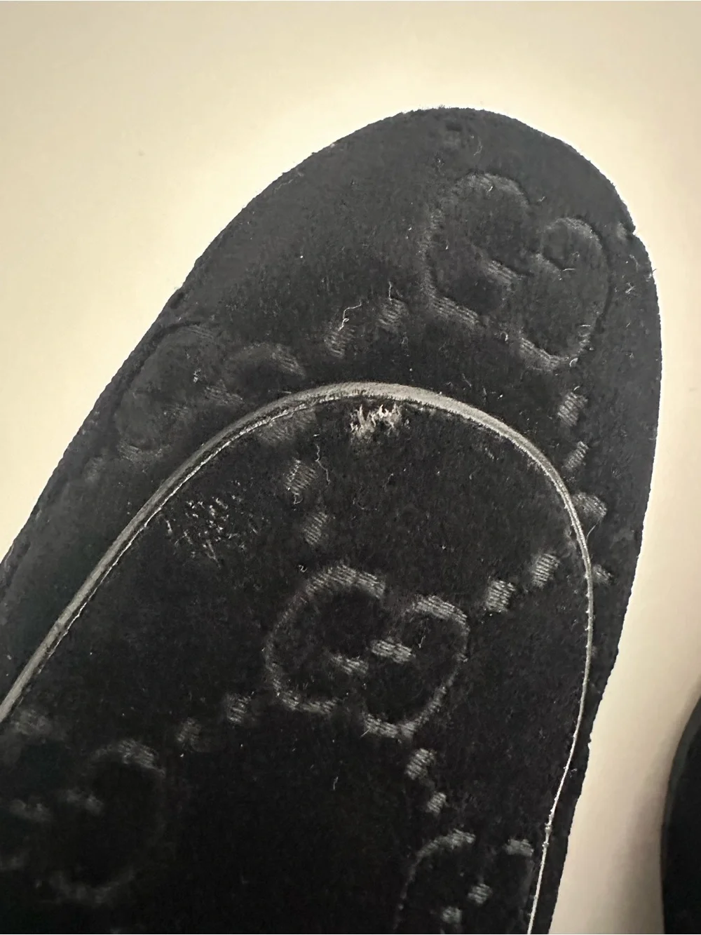 Gucci Black Velvet Horsebit Loafers with GG Monogram